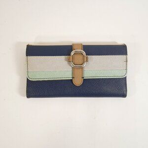 Relic Navy Blue Leather Checkbook Wallet